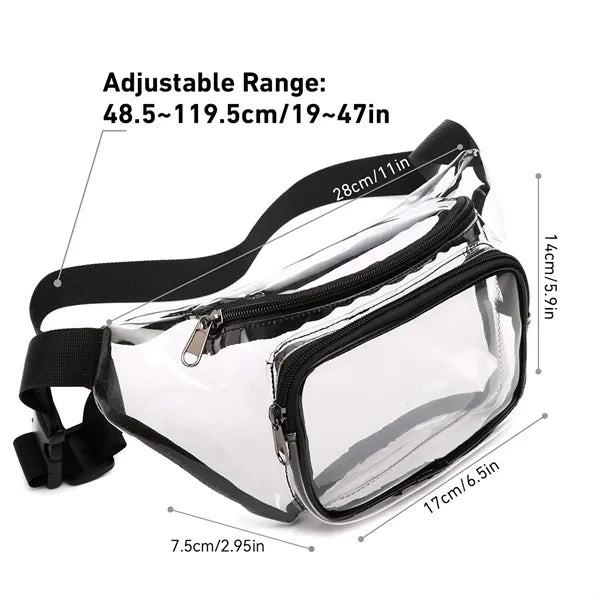 Clear PVC Waist Bag Waterproof Stadium Sling