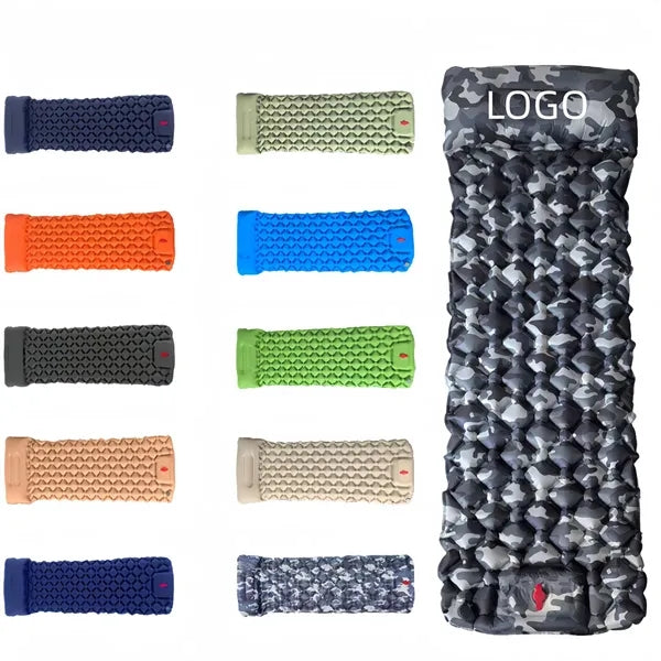 Foot Pump Inflatable Sleeping Pad, Camping Air Mattress