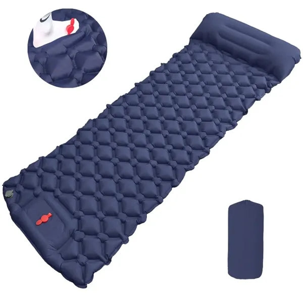 Foot Pump Inflatable Sleeping Pad, Camping Air Mattress