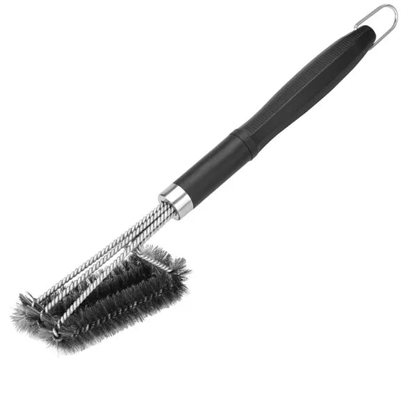 Triple-head BBQ grill cleaning brush