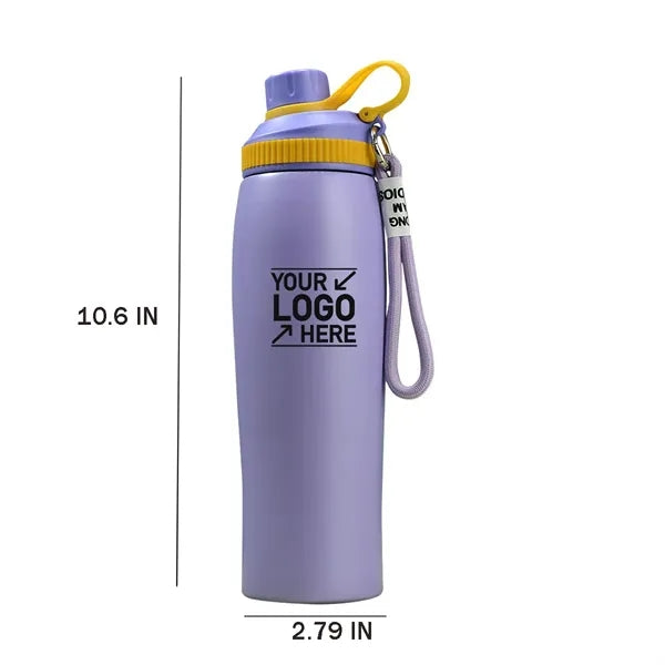 22 Oz Insulated Steel Water Bottle with Carry Strap