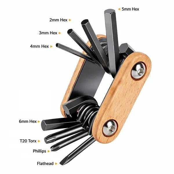 8 In 1 Bamboo Bicycle Repair Multi Tool