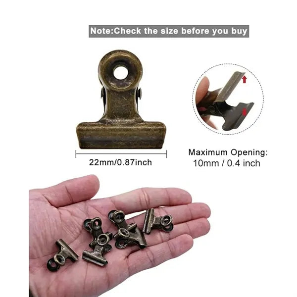 Antique Brass Small Bulldog Clips