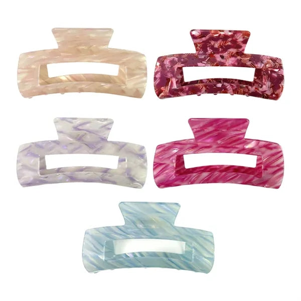 4.92Inch Oversize Large Rectangular Acetate Women Hair Clip