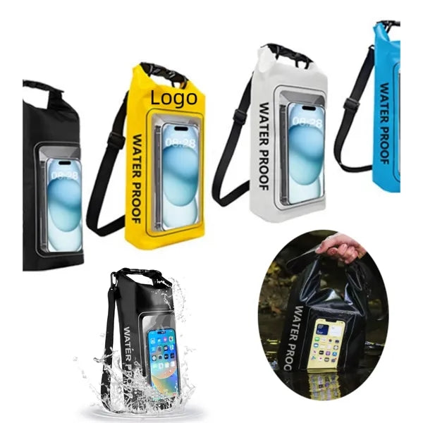 2L Waterproof Dry Bag Integrated Clear Phone Pouch