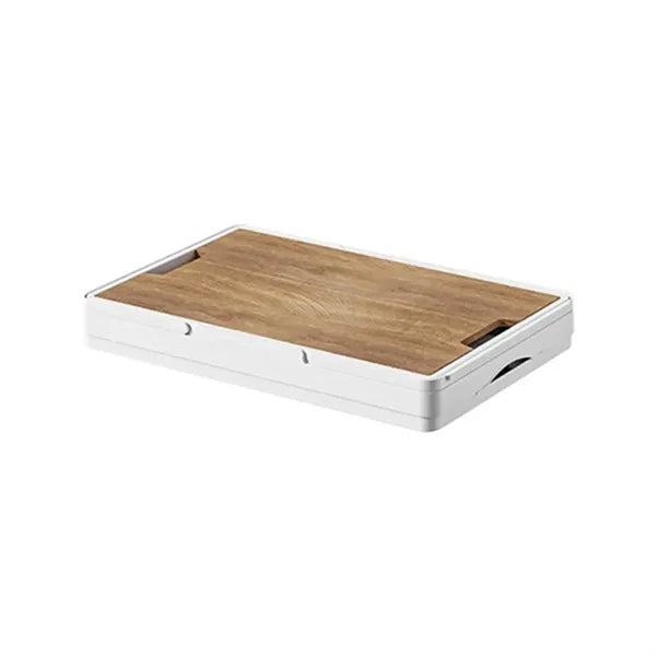 Foldable Outdoor Camping Storage Box With Wooden Lid