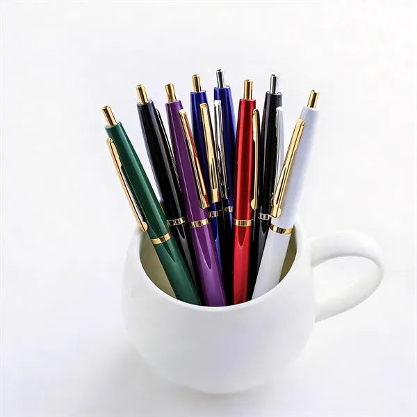 Medium Point Metal Click Ballpoint Pens