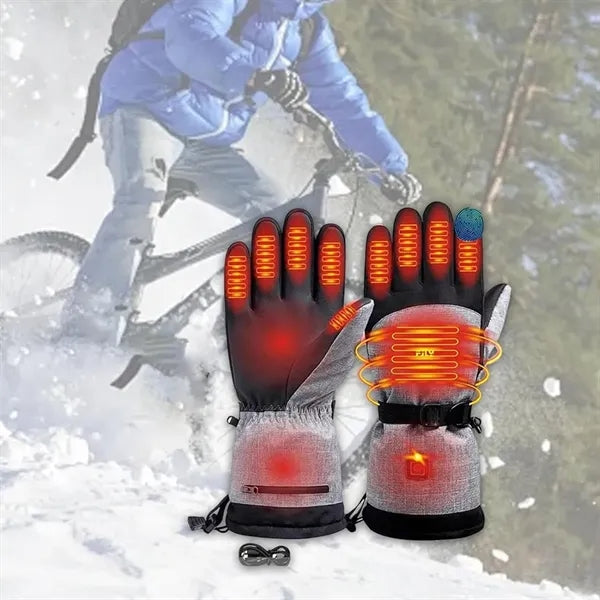 Electric Rechargeable Heated Touchscreen Winter Ski Gloves