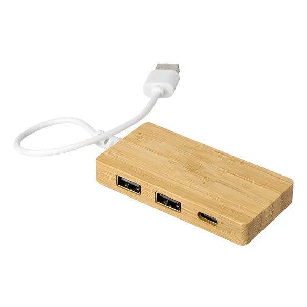 Bamboo 3-Port USB Hub with Type-C Port