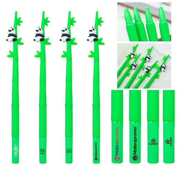 Cute Panda Bamboo 0.38mm Black Ink Custom Logo Gel Pen
