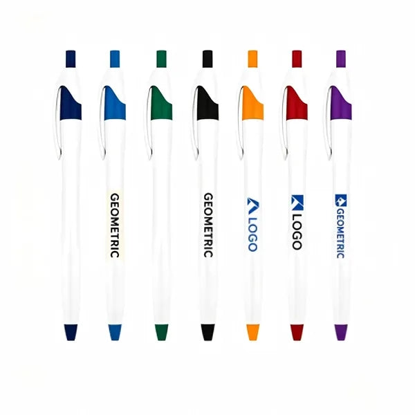 Logo Slim Click Ballpoint Pen Quick Dry Promo Gift