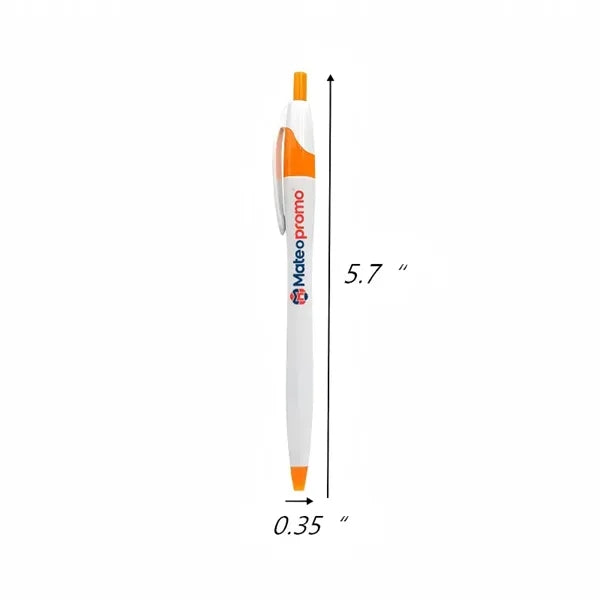 Logo Slim Click Ballpoint Pen Quick Dry Promo Gift