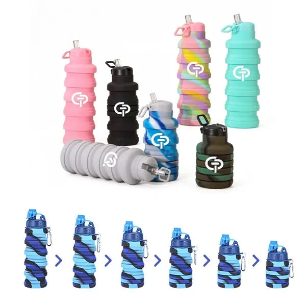 Foldable Silicone Travel Cup with Customizable Logo