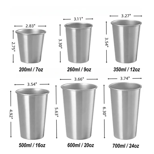 Stainless Steel 16oz Pint Cup