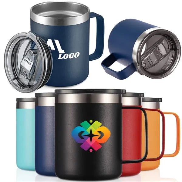 12oz Insulated Coffee Mug Stainless Steel Tumbler Cup Lid