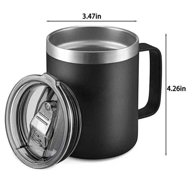 12oz Insulated Coffee Mug Stainless Steel Tumbler Cup Lid