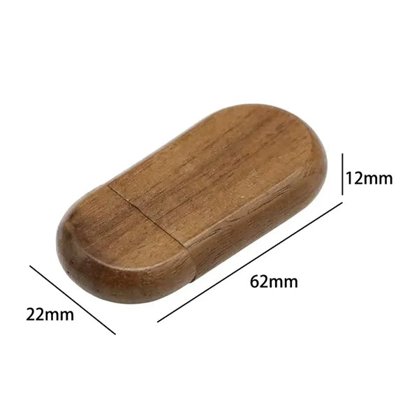 Wooden USB Flash Drive 16GB with Magnetic Cap and Logo