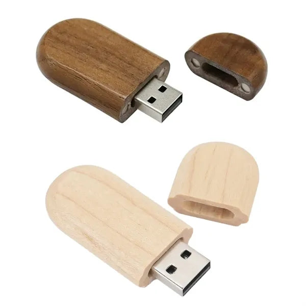 Wooden USB Flash Drive 16GB with Magnetic Cap and Logo