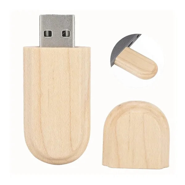 Wooden USB Flash Drive 16GB with Magnetic Cap and Logo