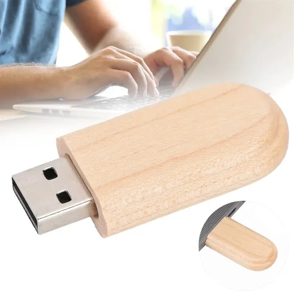 Wooden USB Flash Drive 16GB with Magnetic Cap and Logo