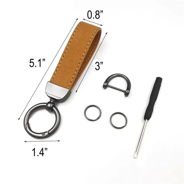 Suede Leather Zinc Alloy Keychain