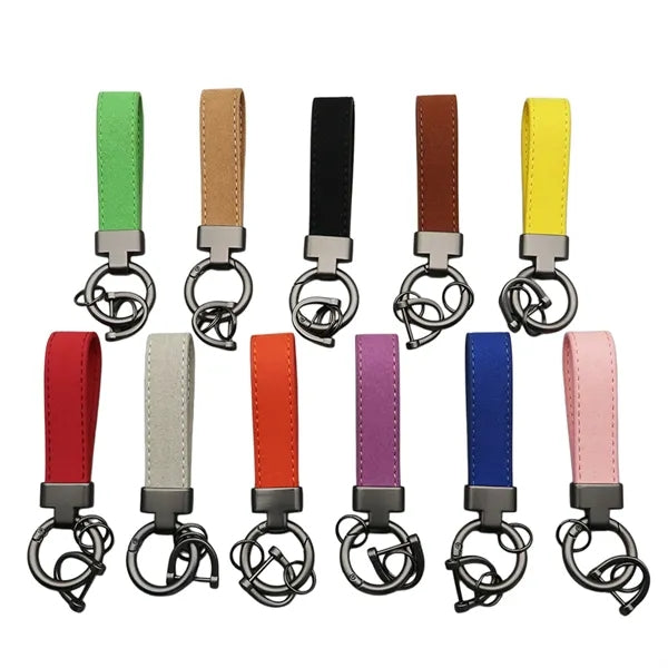 Suede Leather Zinc Alloy Keychain