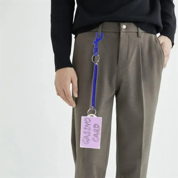 Plastic Coil Keychain with Clip and Stretch Cord