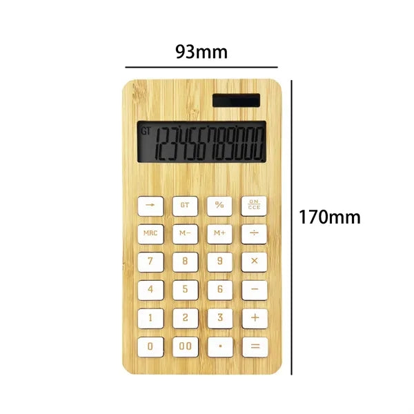 Eco-Friendly Bamboo Calculator with Custom Logo