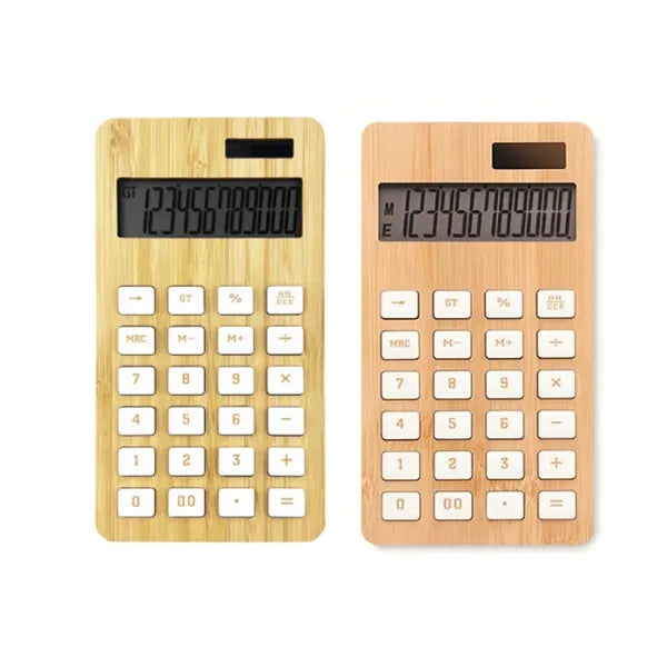 Eco-Friendly Bamboo Calculator with Custom Logo