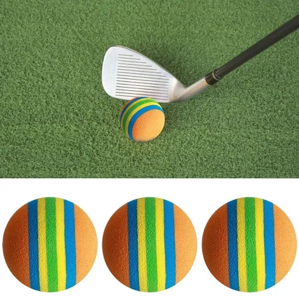 Soft EVA Foam Golf Practice Balls With Color Stripes
