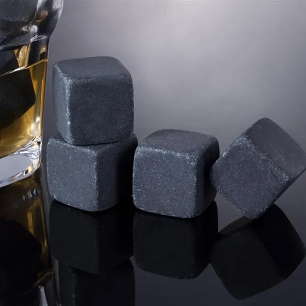 Premium 9-Piece Granite Whisky Stones Gift Set in Wooden Box