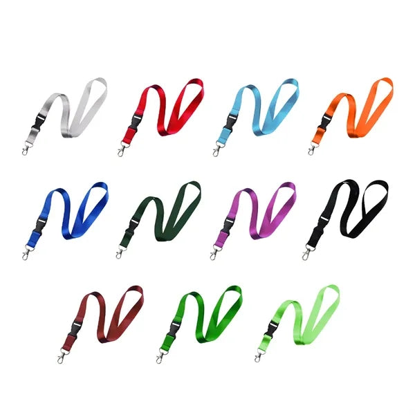 Polyester Lanyard with Plastic Buckle and Metal Hook