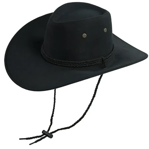 Fashion Suede Cowboy Hat with Strap
