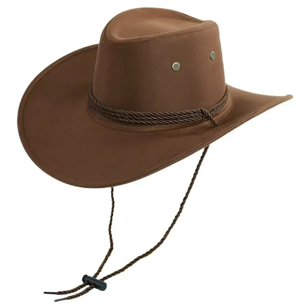 Fashion Suede Cowboy Hat with Strap