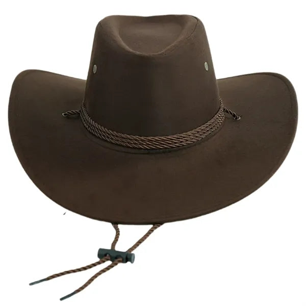 Fashion Suede Cowboy Hat with Strap