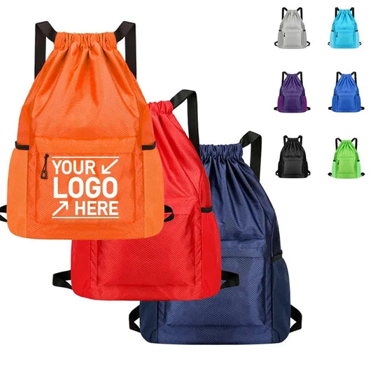 Large Capacity Waterproof Solid Drawstring Backpack