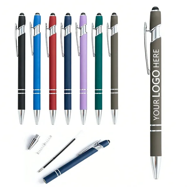 Metal Retractable Stylus Ballpoint Pen
