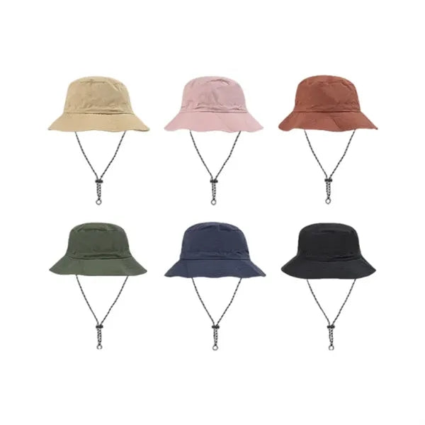 Collapsible Sun Protection Quick-Dry Drawstring Bucket Hats