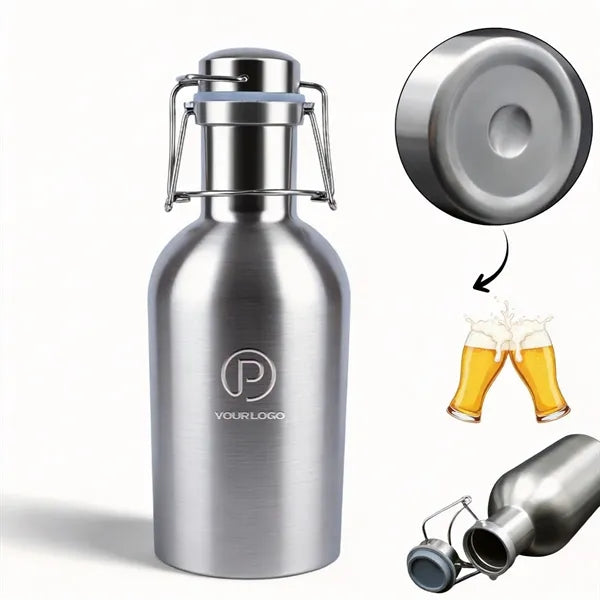 34oz Stainless Steel Beer Growler for Camping Picnics