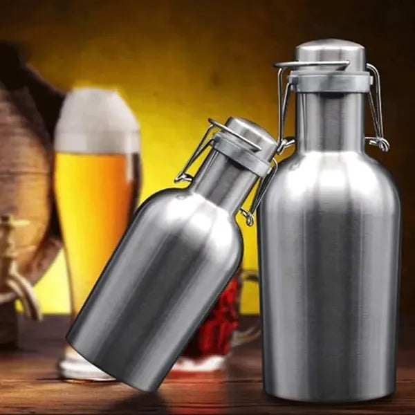 34oz Stainless Steel Beer Growler for Camping Picnics