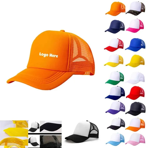 Breathable Foam Two-tone Trucker Hat w/ Mesh Back