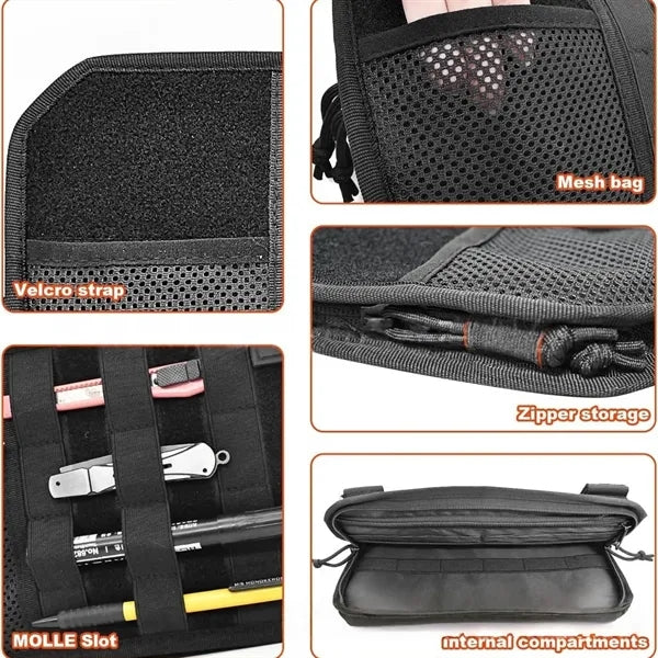 Tactical Visor Organizer Panel With Zipper Storage