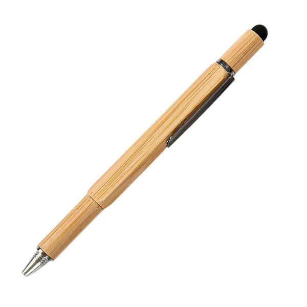 Multi Tool Bamboo Stylus Ballpoint Pen