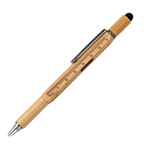 Multi Tool Bamboo Stylus Ballpoint Pen