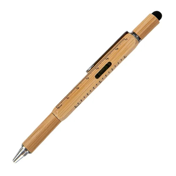 Multi Tool Bamboo Stylus Ballpoint Pen
