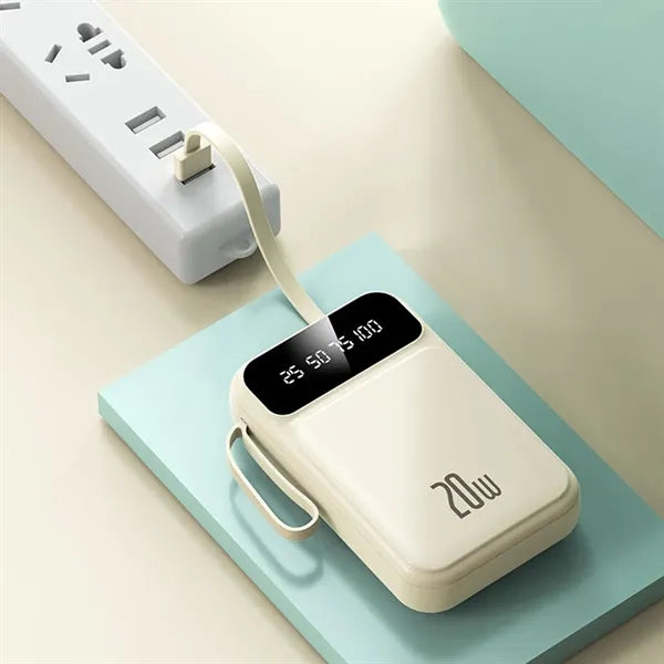 20000mAh Fast Charging Power Bank With Built-In 4 Cables