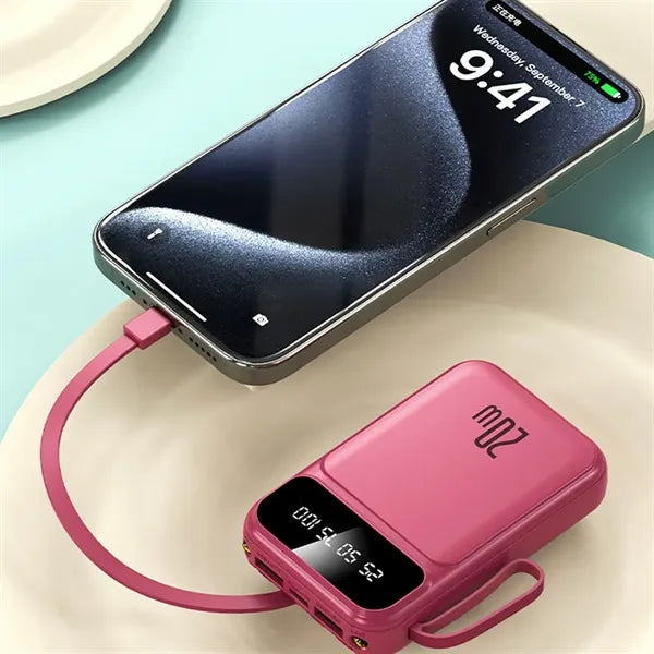 20000mAh Fast Charging Power Bank With Built-In 4 Cables