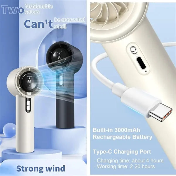Portable Turbo Fan 100 Speeds USB Rechargeable Mini Cool