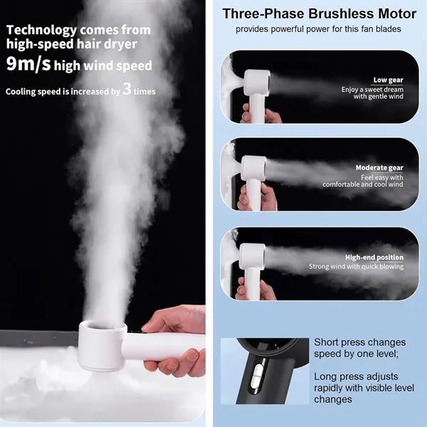 Portable Turbo Fan 100 Speeds USB Rechargeable Mini Cool