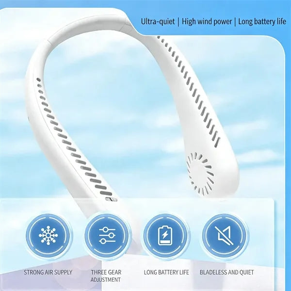 Blade Silent Cooling Neck Fan USB Work Travel Ready